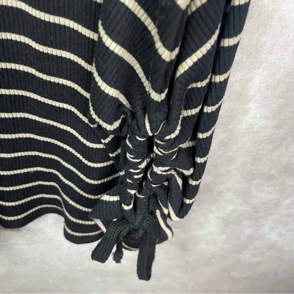 Proenza Schouler White Label Striped Ribbed-Knit Sleeveless Dress In Black Sz L - Picture 9 of 10